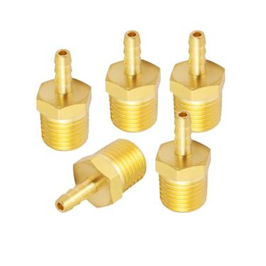 Imagem de AQUADIAI Mangueira de latão com encaixe de farpa de mangueira de 1/5.1 cm x conector de alta pressão NPT macho de 3/4 para sistemas de água combustível ar óleo (pacote com 5)