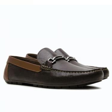 Imagem de Mocassim Freeway Roma 003 Couro Masculino - Marrom-Masculino