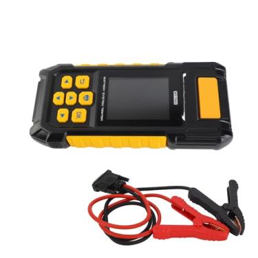 Imagem de Matybobe Testador digital de carga de bateria de 12 V com impressora para carro automotivo analisar o status da bateria amarelo preto