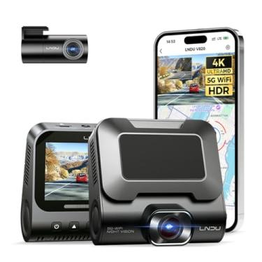 Imagem de Lente dupla 4K Dash Cam para carros, câmera frontal e traseira DVR, aplicativo WiF embutido, controle de voz com UHD 2160P, supercapacitor Bluetooth ADAS, visão noturna, monitor de estacionamento