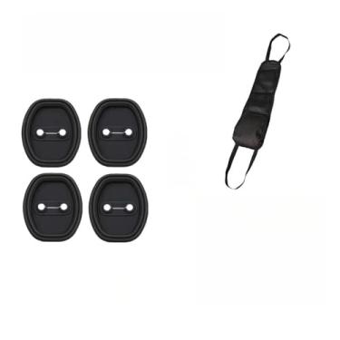 Imagem de Kit 4 Peças Protetor Anti Impacto para Porta de Carro – Amortecedor Borracha Universal Anti Colisão e Redutor de Ruídos (Kit Preto+Bolsa Organizador)
