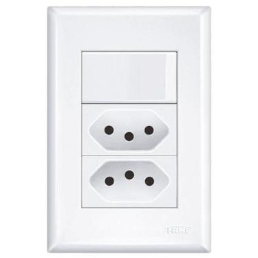 Imagem de Conjunto Fame Evidence Interruptor Simples e Tomada Dupla 2P+T 20A 353