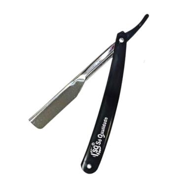 Imagem de Navalhete para Barbear Branco Preto Barbearia Navalha Cortes de Cabelo Corte Afiado Metal e Plástico