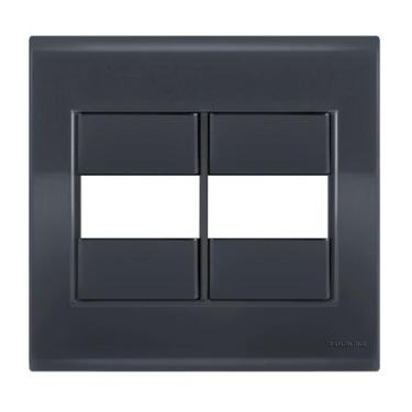 Imagem de Placa 2 Módulos 4X4 - Tramontina Liz Grafite - Tlg041