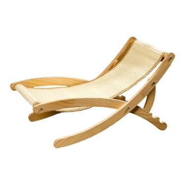 Imagem de Poltrona para gatos | Cadeira espreguiçadeira de sisal para gatos, cama ajustável, móveis dobráveis e aconchegantes para ambientes internos e externos, piso de praia e uso doméstico