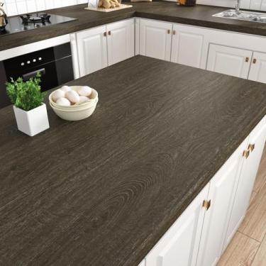 Imagem de Papel de parede WESTICK Papel de contato de madeira marrom escura 30x1