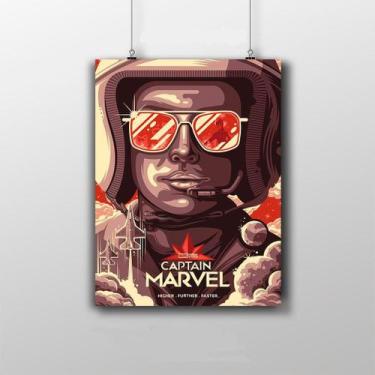 Imagem de Placa Decorativa Capitã Marvel - Poster Marvel - Artesanal