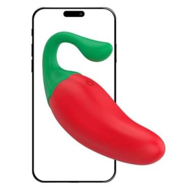 Imagem de Pimenta Malagueta Vibrador Silicone 9 Vibrações Via Aplicativo Mini Vibrador Discreto 9580