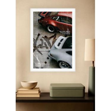 Imagem de Quadro Porsche Speedster com Vidro e Moldura Branca Tam:A4 - Spark Loj