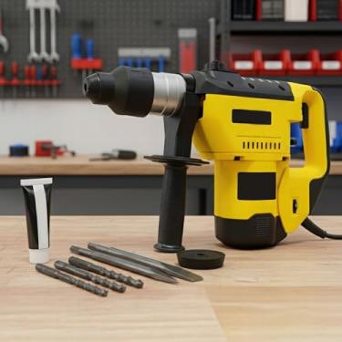 Imagem de Martelete Perfurador Rompedor Furadeira 1550W 5J 7kg Profissional Com Maleta 110v