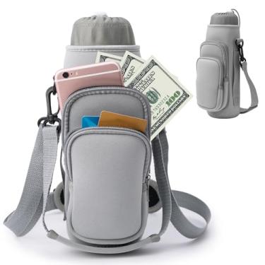 Imagem de linmaya Bolsa de transporte para garrafa de água, bolsa isolada para garrafa de água Stanley IceFlow Owala 16/24/32/1,134 g Tumbler (cinza)