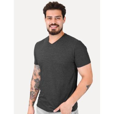 Imagem de Camiseta Aramis Masculina Basic V-Neck Mono Logo Grafite Mescla-Masculino