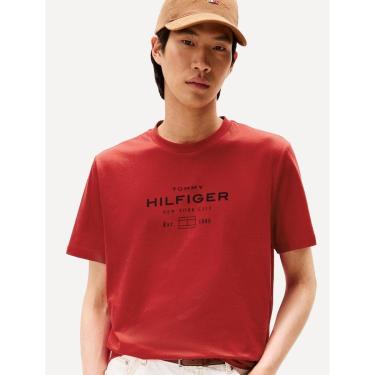Imagem de Camiseta Tommy Hilfiger Masculina Center New Stack Vermelha-Masculino