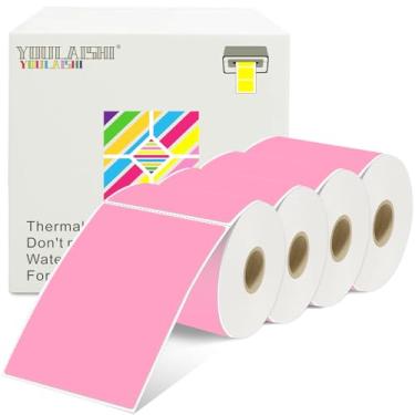 Imagem de YOULAISHI Adesivos retangulares de 7,6 x 12 cm, 1200 peças, etiquetas de inventário, codificação de cores, etiquetas térmicas de envio para caixa móvel, adesivos imprimíveis para códigos de barras