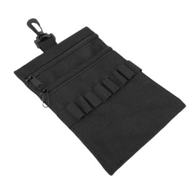 Imagem de Cryfokt Bolsa para Camisetas Com 9 Espaços, Bolsa Porta-bolas Com Braçadeira Giratória, Bolso Frontal Com Zíper, 7,87 X 5,51 Polegadas, Preta para Jogadores de Golfe