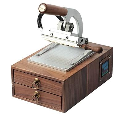 Imagem de Máquina de estampagem a quente, máquina de bronzeamento de couro com moldes, caixa de armazenamento de madeira, máquina de estampagem de logotipo personalizado para carteira de saco de papel PU + 62