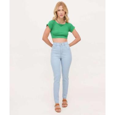 Imagem de Calça Jeans Feminina Cigarrete Barra Desfiada-75088 - Ecxo Jeans, Jean