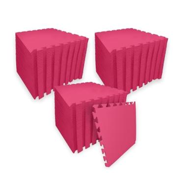Imagem de SELLER Tapete de Encaixe em EVA – 96 peças 50×50 cm, 5mm espessura, superfície antiderrapante, modular tipo quebra-cabeça, com bordas, piso infantil, academia, brinquedoteca, proteção contra impacto e conforto (Vermelho)
