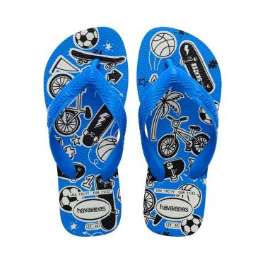 Imagem de Sandália Havaiana Kids Athletic Branco e Azul 31/32