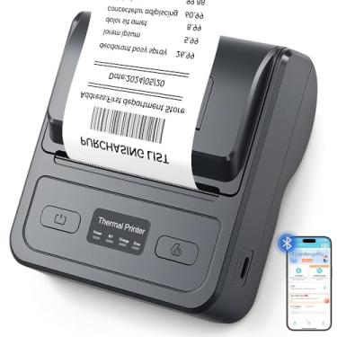 Imagem de Mini Impressora Térmica Portátil de Recibos 80mm, Conectividade Bluetooth Compatível com Android, iOS e Windows, Velocidade de Impressão: 70–90 mm/s, 203DPI, Adequada para Imprimir Recibos e Bilhetes
