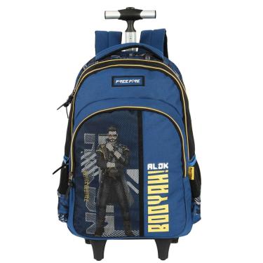 Imagem de Mochila Escolar 2Em1 Costas Rodas Mc49785 - Azul