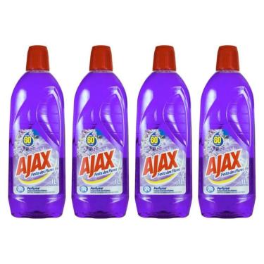 Imagem de Kit 4 Limpador Diluível Ajax Festa Das Flores Lavanda 1 Litro