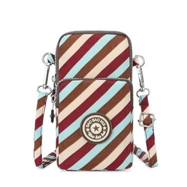 Imagem de Bolsa transversal pequena para mulheres - Mini bolsas de telefone com alça transversal e carteira - bolsa de braço de nylon