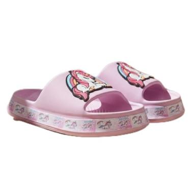 Imagem de Chinelo Slide Infantil Borboleta Unicórnio (Rosa, BR, Criança de 9 a 12 anos, Numérico, 28)