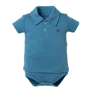 Imagem de Body Bebê Polo Azul Nimbus Liso Menino Gola Polo - Hug