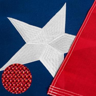 Imagem de Bandeira do Texas Série à prova de rasgos de 9,5 x 1,5 m para o exterior, de maior duração, super resistente, resistente ao desbotamento, bandeiras de vento forte TX estrelas bordadas, listras
