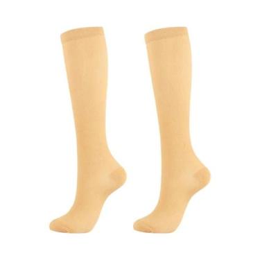 Imagem de Meias De Compressão De Cor Sólida Para Circulação Sanguínea, Esportes,