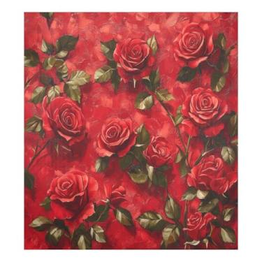 Imagem de Blueangle Capa magnética para lava-louças Roses, decoração da capa frontal da máquina de lavar louça, adesivos de eletrodomésticos, adesivos de eletrodomésticos, adesivo magnético decorativo de 58,4