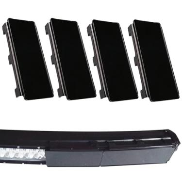 Imagem de Kit de cobertura de lente de barra de luz LED de 32 polegadas, capas de encaixe de policarbonato preto – Capas de barra de luz off-road 4 × 8 polegadas protetoras, à prova de poeira, resistentes a