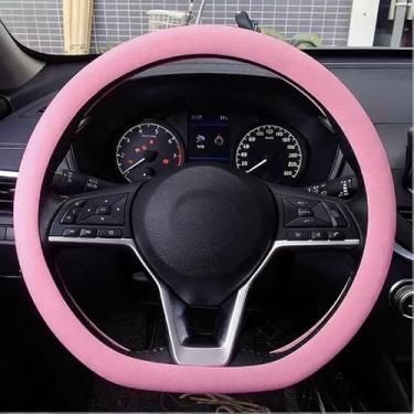 Imagem de Capa de volante de silicone universal elástica textura macia para carro capa de luva antiderrapante e decorativa acessório automotivo para a maioria dos carros suprimentos de decoração de carro