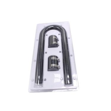 Imagem de 1 kit de mangueira de radiador de aço inoxidável flexível universal de 91 cm preto para Chevy/Ford/Mopar