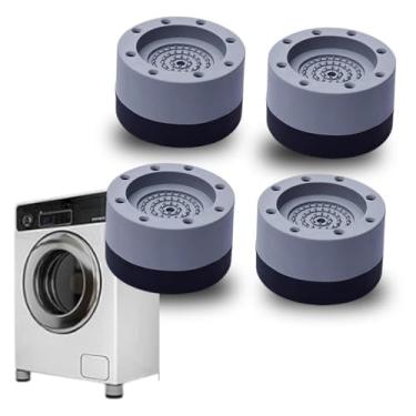Imagem de Pés Niveladores Universal Antivibração para Máquina de Lavar, Lava e Seca, Geladeira e Sofá – Suporte Universal Ajustável, Antiderrapante e Silencioso, 4 Unidades, Protege o Piso. Material de Borracha