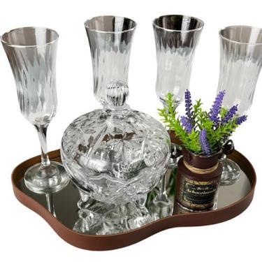 Imagem de Bandeja Orgânica Espelhada material ecológico Decorativa Modelos Varia