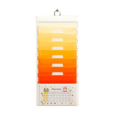 Imagem de Organizador de Documentos Suspenso com 6 Bolsos Removíveis, 36×88 cm, Para Porta ou Parede | Arquivos, Revistas, Pastas e Cadernos, Economia de Espaço e Alta Capacidade (Laranja)