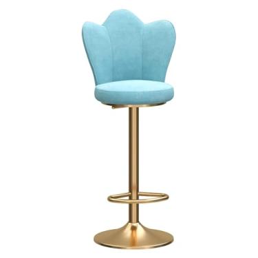 Imagem de WYNSJDBB Cadeira de bar de veludo giratória 360° com pernas de metal, banqueta de bar confortável, cadeira de bar ergonômica simplificada, apoio de pés de estilo minimalista