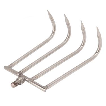 Imagem de KIMISS Ancinho Manual de 4 Dentes Em Aço Inoxidável - Ancinho Aquático Portátil para Ervas Daninhas Com Interface Rosqueada de 8 Mm para Pesca e Uso Ao Ar Livre (S)