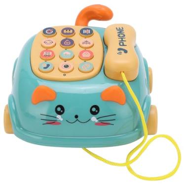 Imagem de KIMISS Brinquedo Fofo para Celular Com 16 Funções - Simulação Onal de Telefone para Gato para Aprendizagem Precoce e Brincadeira (Verde)