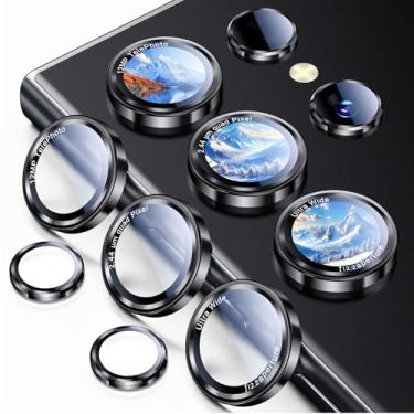 Imagem de Uyiton Protetor de lente para câmera Samsung-Galaxy S24-Ultra: [compatível com capas] [Não é fácil de quebrar] [Ultrafina] Vidro temperado de grau militar com cobertura de tela de câmera traseira de