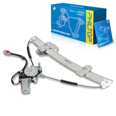 Imagem de PHILTOP Regulador de vidro elétrico dianteiro esquerdo do lado do motorista 751-743 com motor compatível com Honda Civic 2012 2013 2014 2015