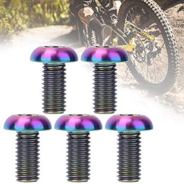 Imagem de KIMISS 5 Peças de Parafusos de Gaiola de Garrafa de água de Bicicleta de Liga de Titânio M512 e Parafusos de Freio a Disco M510 - Conjunto Multicolorido Leve e Resistente à Corrosão (M5*10 cores)
