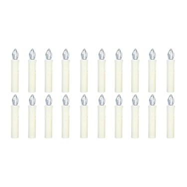 Imagem de 20 UNIDADES Velas LED Sem Chama com Controle Remoto Baterias Incluídas Luzes Warm White Realistas Pisca-Pisca e Grampos para Decoração de Árvores Casa