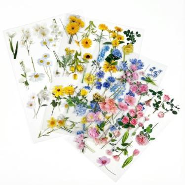Imagem de 160 peças de adesivos de flores naturais