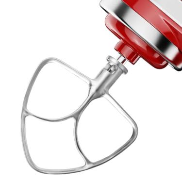 Imagem de Batedeira plana de aço inoxidável para batedeira de cabeça inclinada Kitchenaid 4,5-5qt, serve para misturadores clássicos e artesanais, batedor de pastelaria KitchenAid, acessório de remo seguro para