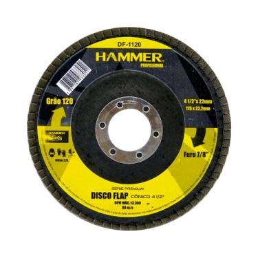 Imagem de Disco Flap 115mm x 22,2mm - Grão 120 Hammer GYDF1120