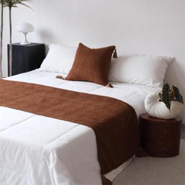 Imagem de HSTANGKY Toalha de Cama de Hotel Camas de Cama Moderno Conforto Pedal Toalha com Borla Luxuosa Jacquard Colcha Resistente à Cor Protetor de Cama para Cama Twin Queen King Size Marrom||Apenas 2 Fronha