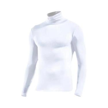 Imagem de Camiseta Térmica Masculina Slim Fit De Gola Alta Em Modal De Manga Lon